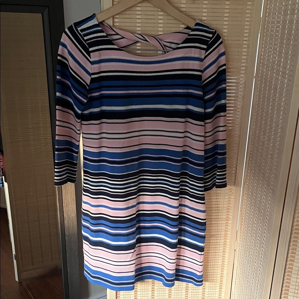 Lilly Pulitzer Pink and Blue Striped Long Sleeve Dress